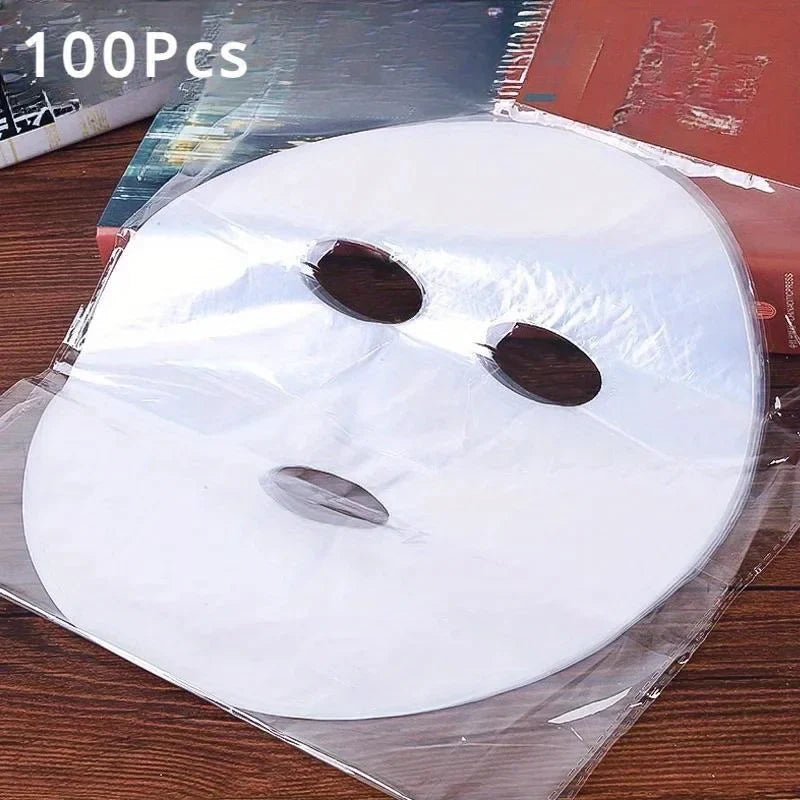 100 Clear Mask Sheets - Skincare Essentials for a Glowing Complexion - Disposable Hydrating Mask Facial Treatment Tool